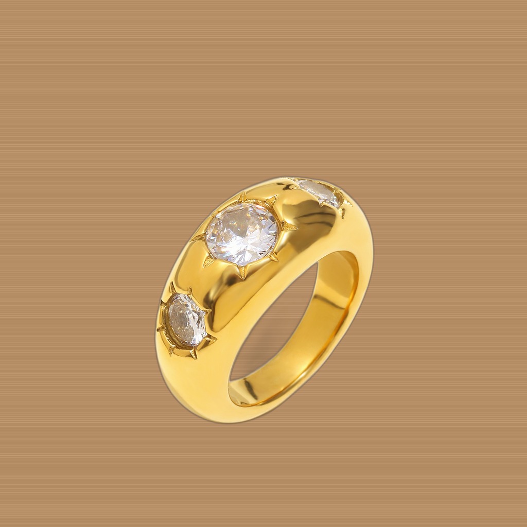 Gold-Champagne Stainless Steel Ring