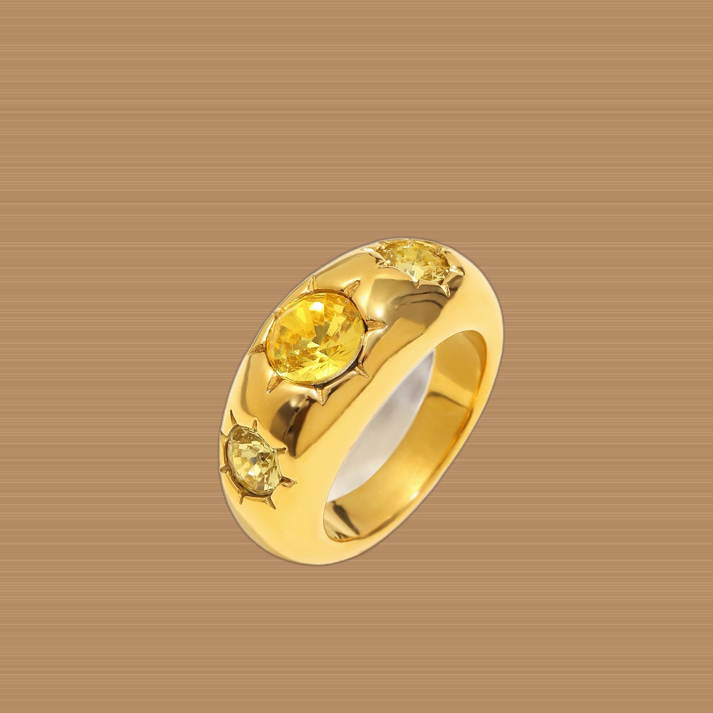 Gold-Champagne Stainless Steel Ring