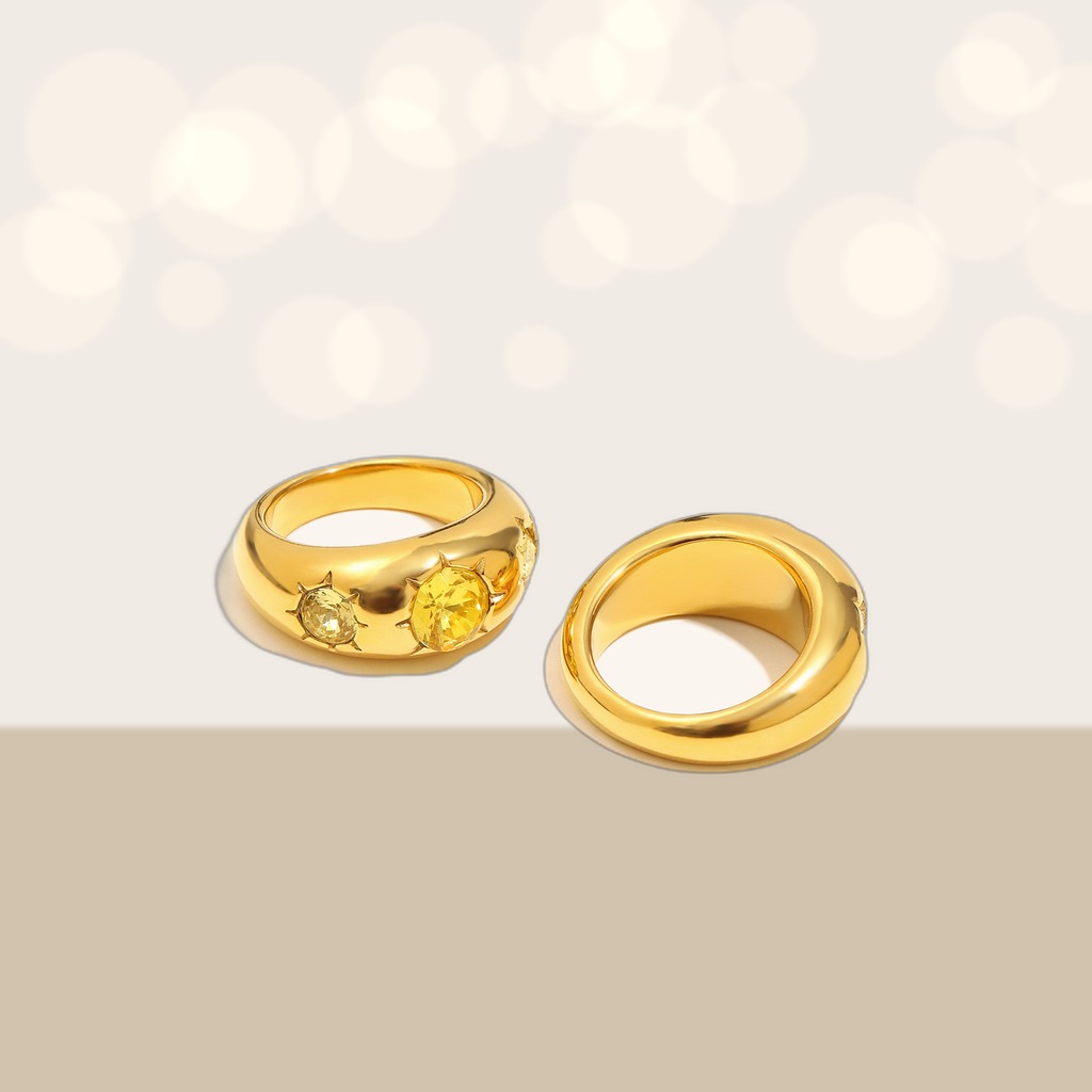 Gold-Champagne Stainless Steel Ring
