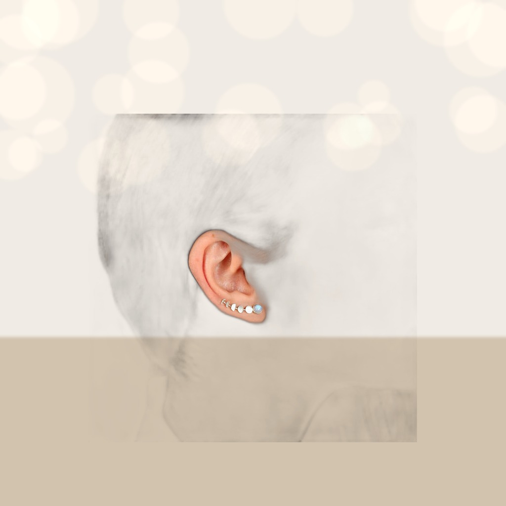 Platinum Stud Earrings With A Classic Opal Bezel Setting