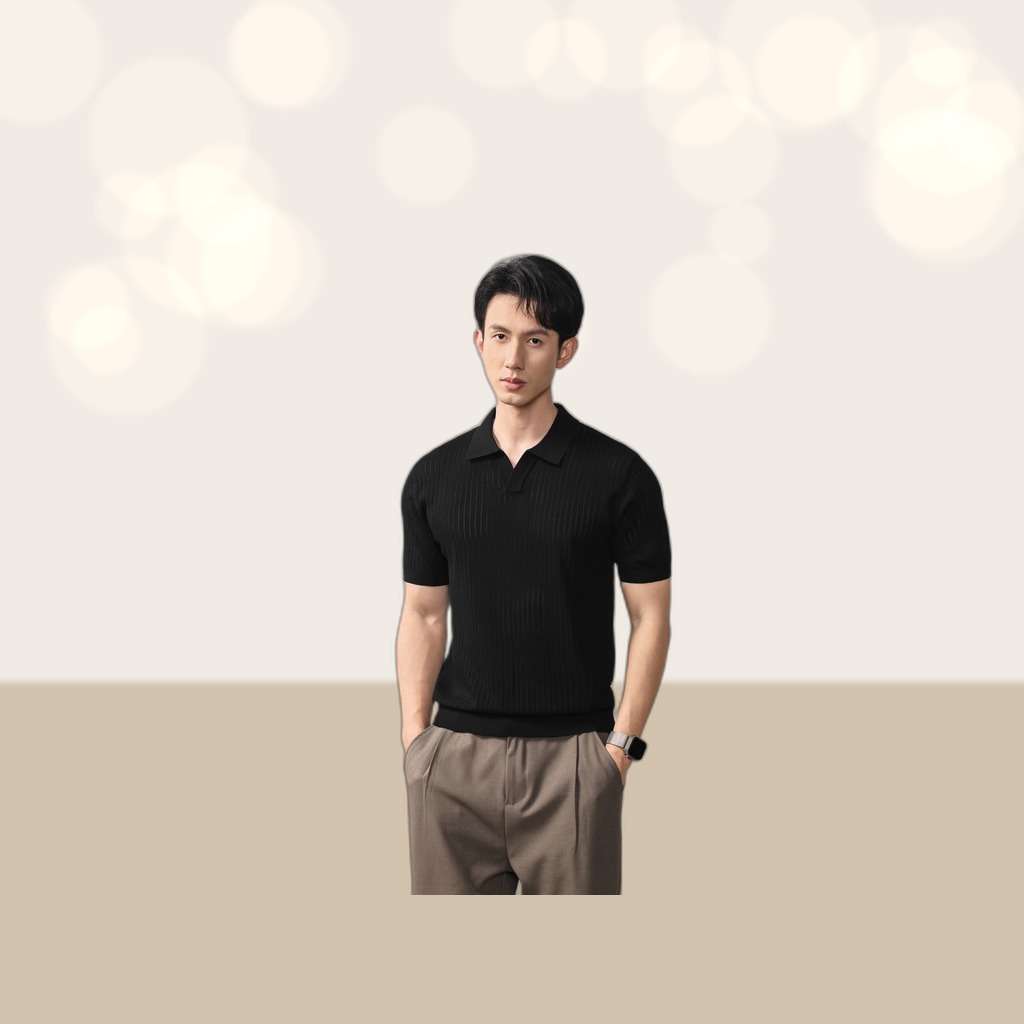 Old-money-style POLO Knit Sweater With Ribbed Texture Casual