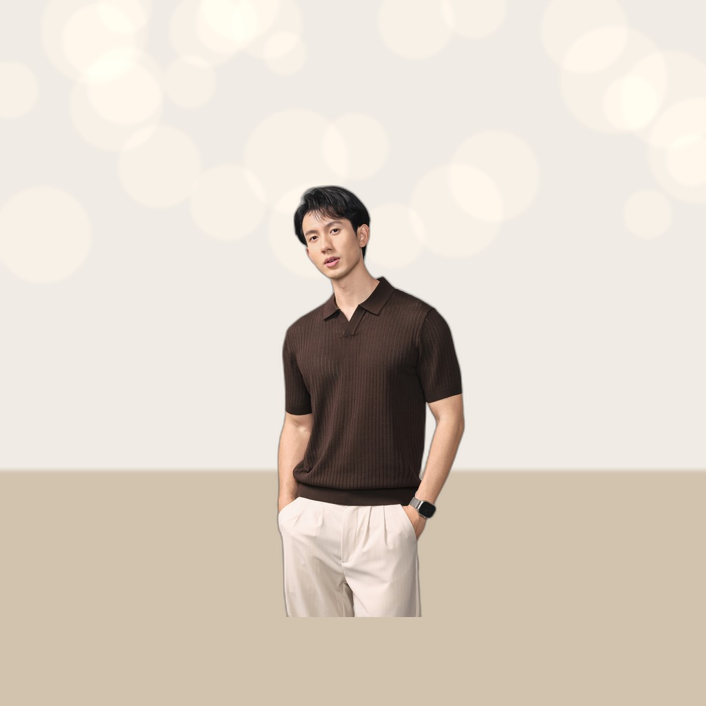 Old-money-style POLO Knit Sweater With Ribbed Texture Casual