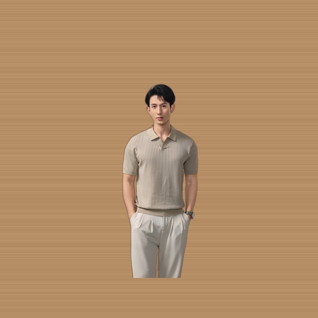 Old-money-style POLO Knit Sweater With Ribbed Texture Casual
