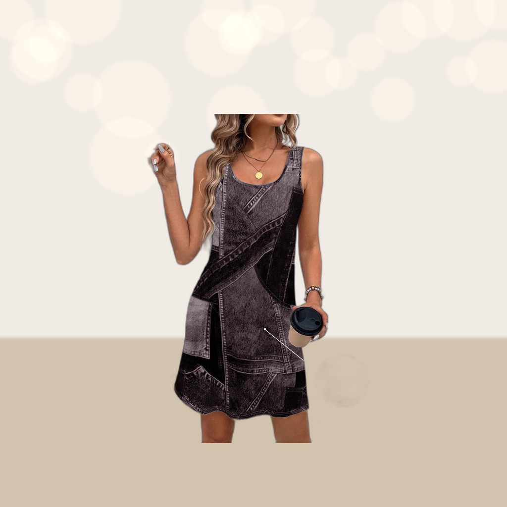 Denim Printed Womens Dress