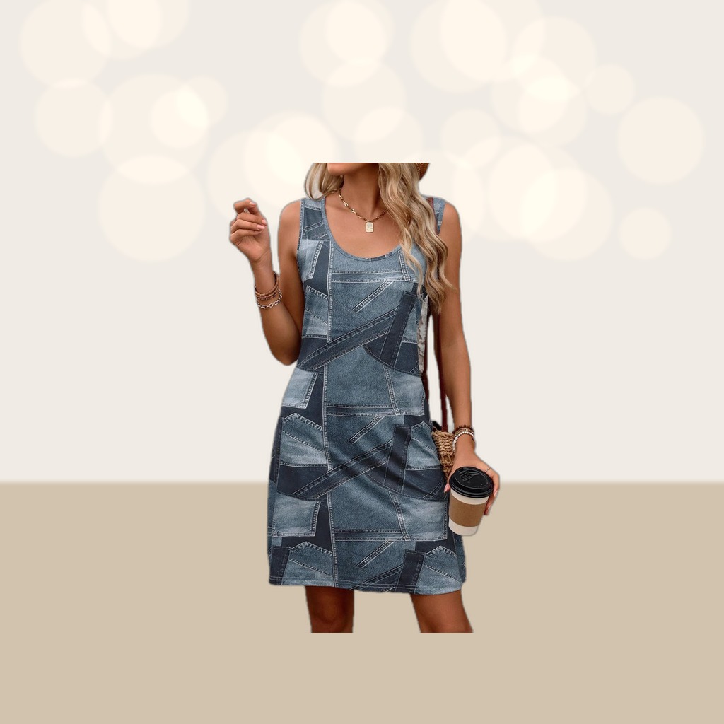 Denim Printed Womens Dress
