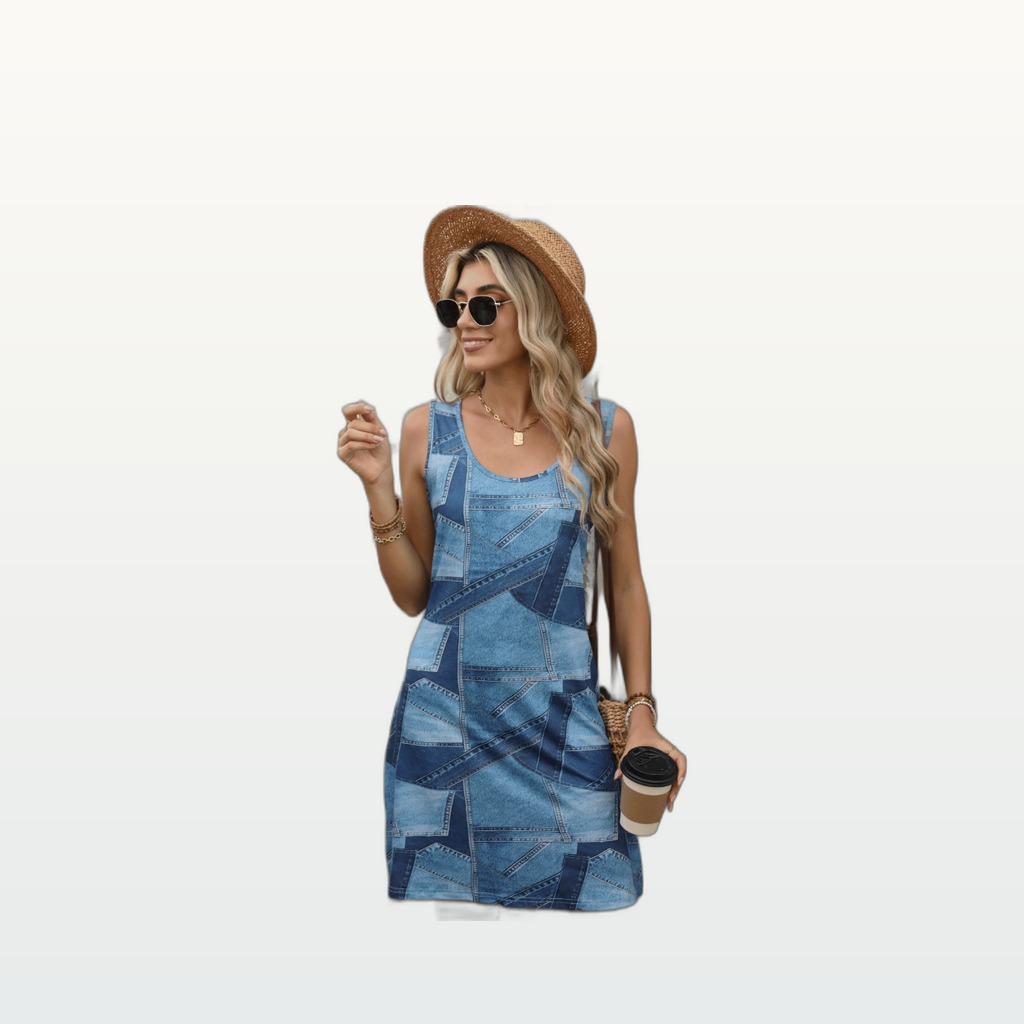 Denim Printed Womens Dress