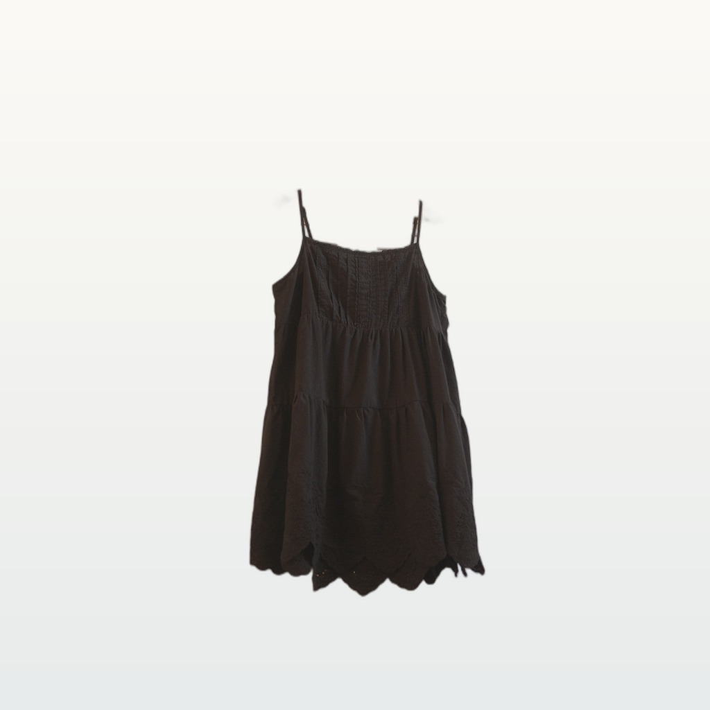 Embroidered Strap Loose-fitting Ruffled-lace Bottoming Dress