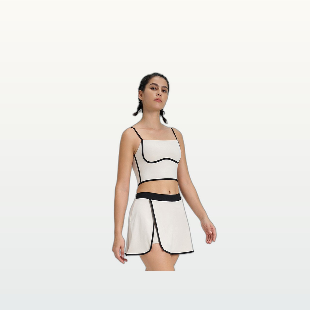 Padded Yoga And Fitness Tank Top With A Short Skirt