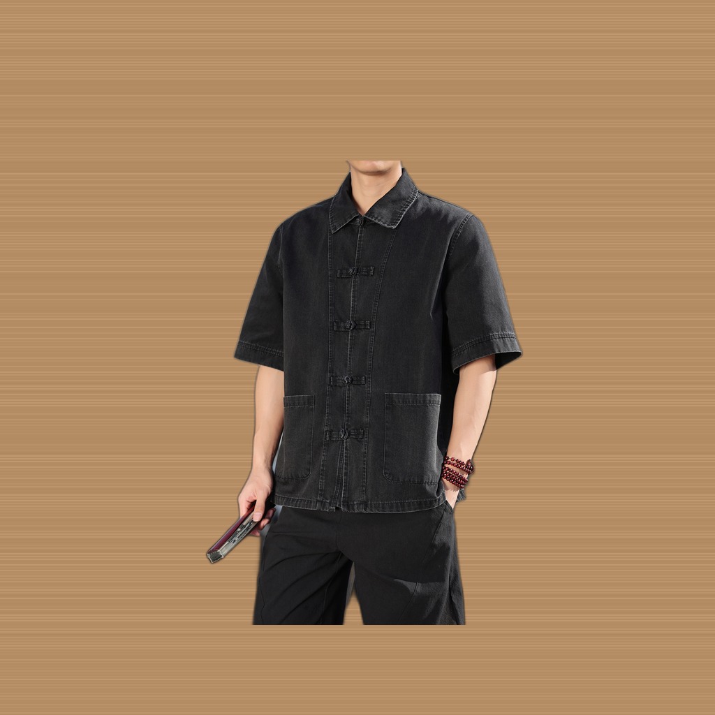 Chinese-style Mens Casual Loose-fit Large-size Vintage Fashion