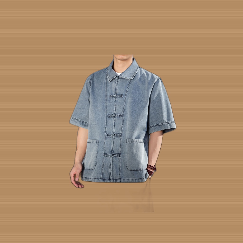 Chinese-style Mens Casual Loose-fit Large-size Vintage Fashion
