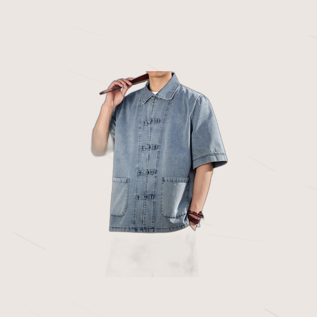 Chinese-style Mens Casual Loose-fit Large-size Vintage Fashion