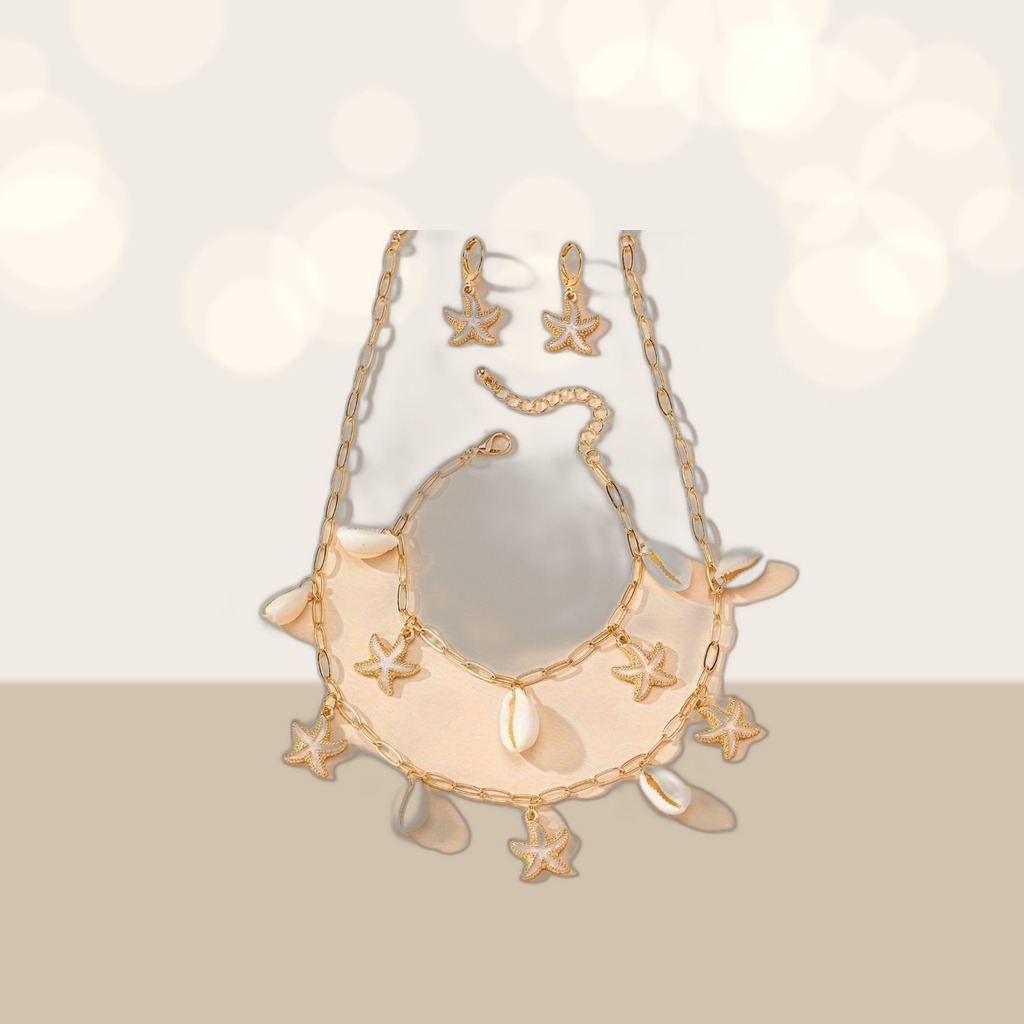 Starfish and Seashell Jewelry Set