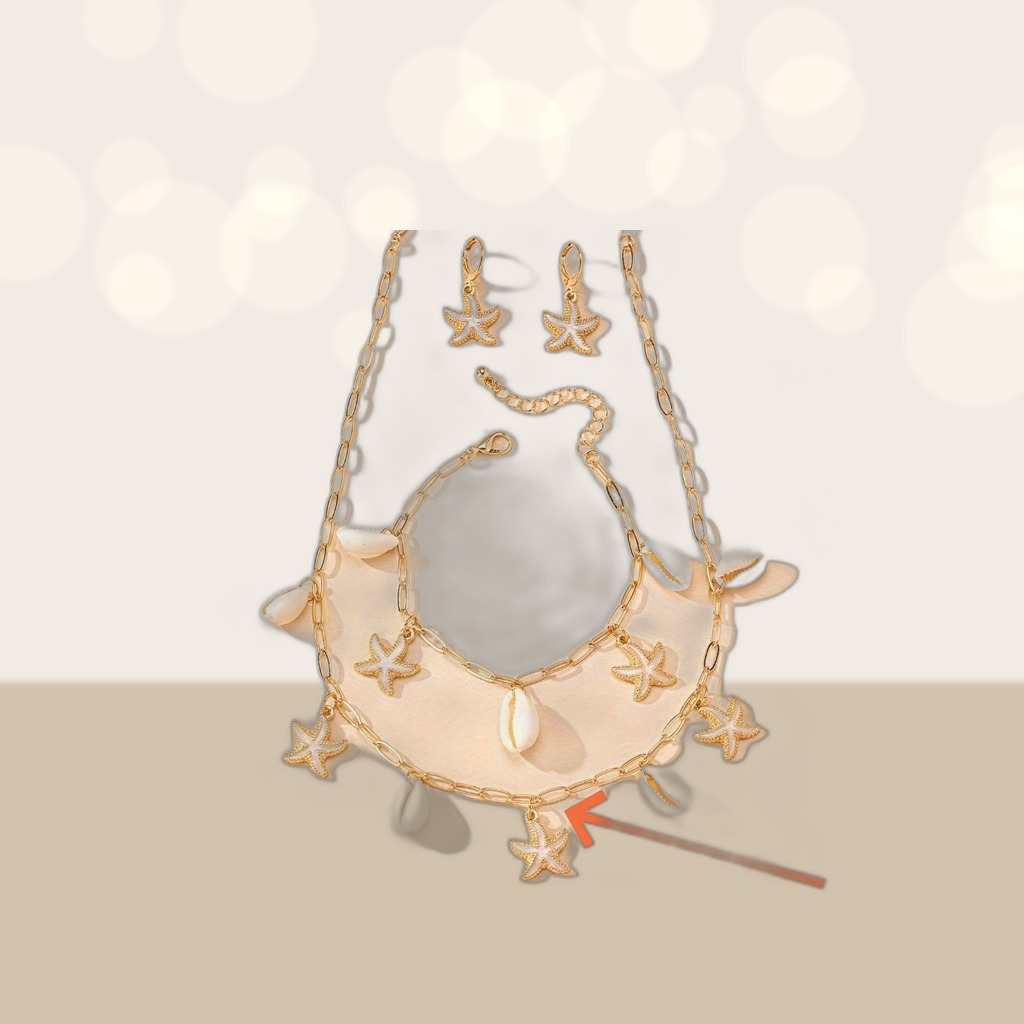 Starfish and Seashell Jewelry Set