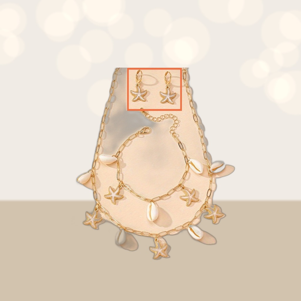 Starfish and Seashell Jewelry Set