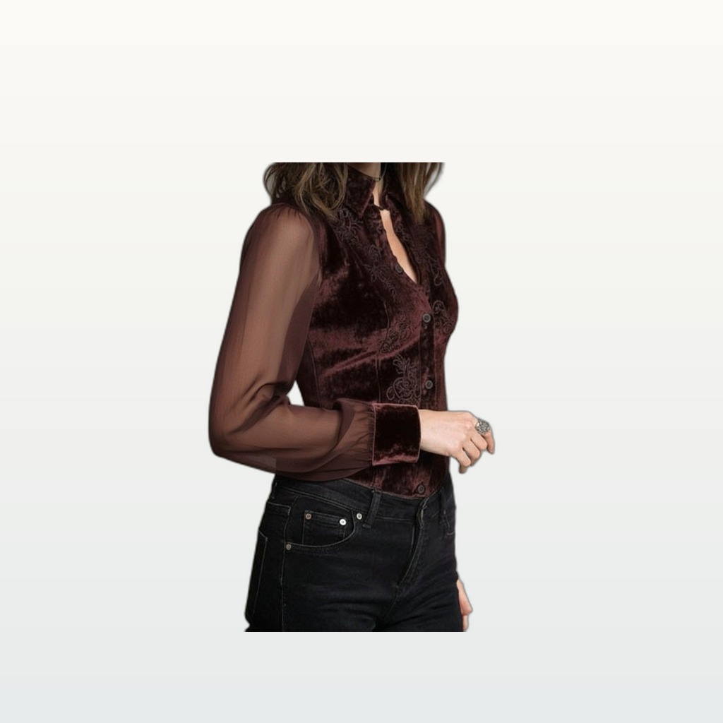 Velvet Patchwork Blouse