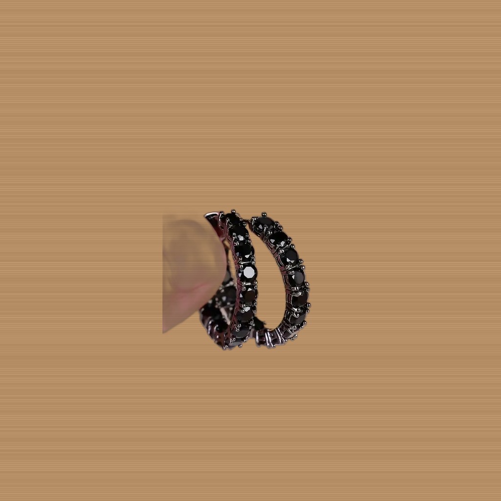 Black Diamante Stud Earrings