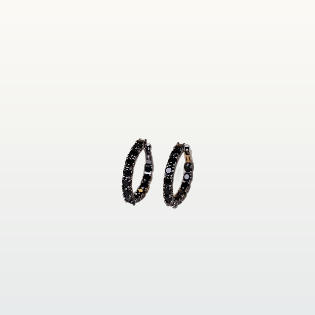 Black Diamante Stud Earrings