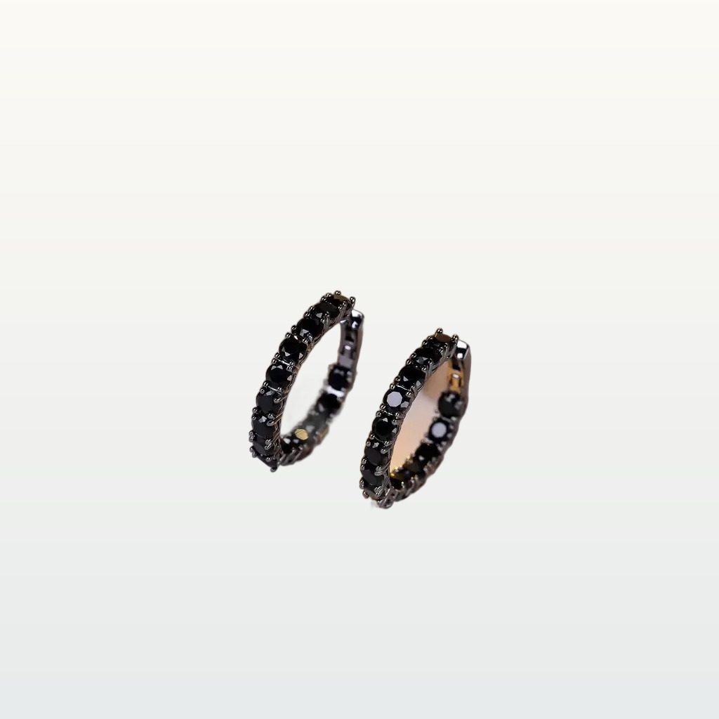 Black Diamante Stud Earrings