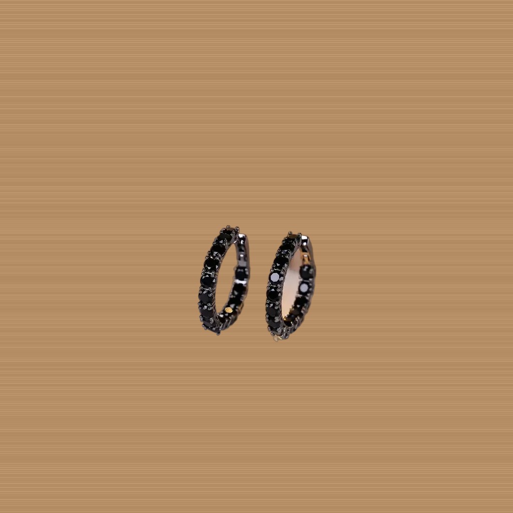 Black Diamante Stud Earrings