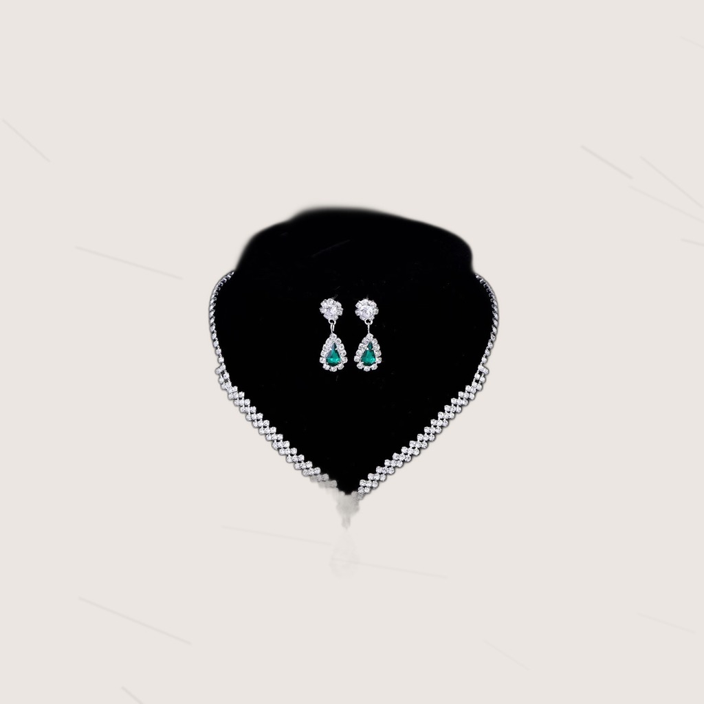 Rhinestone Necklace and Earring Set