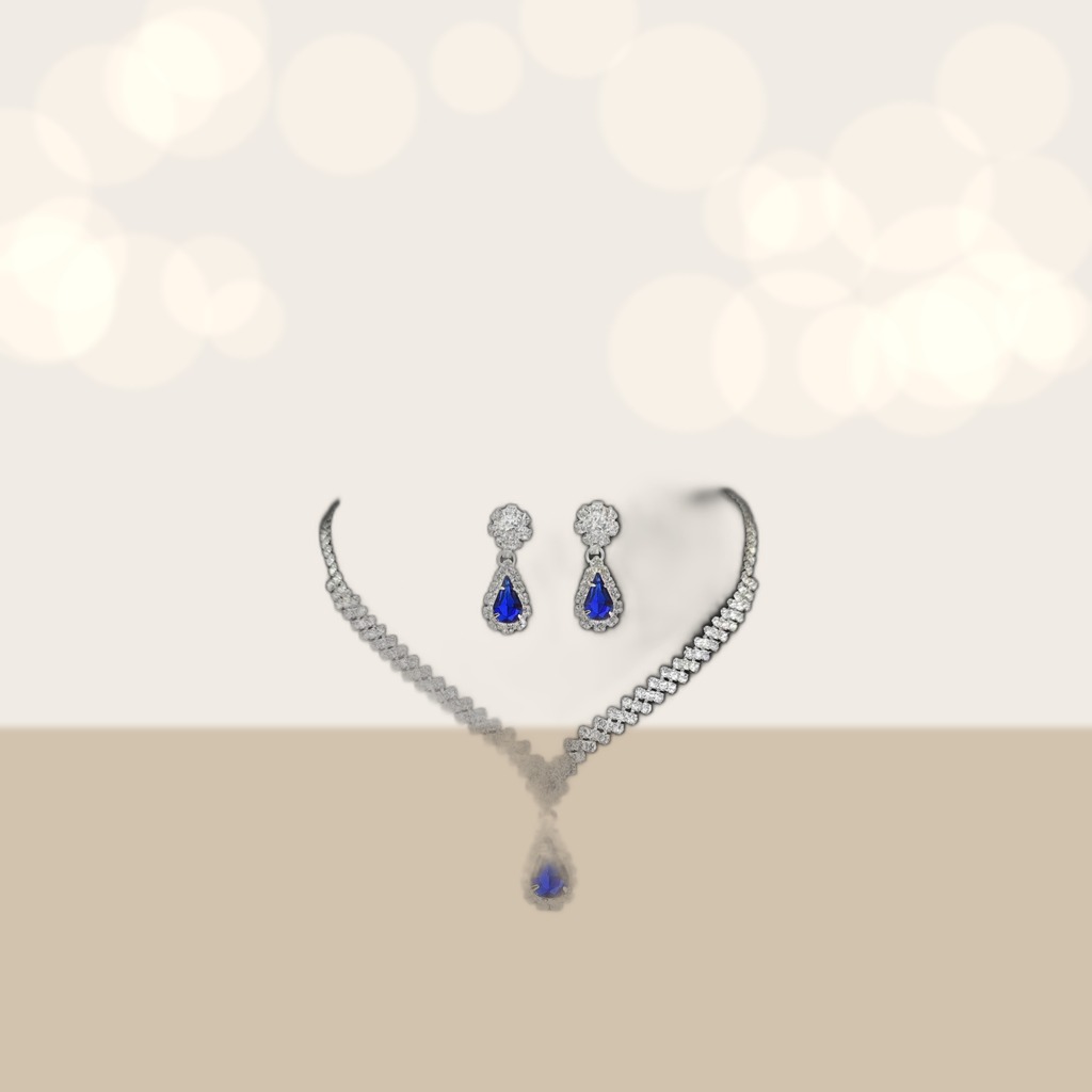 Rhinestone Necklace and Earring Set