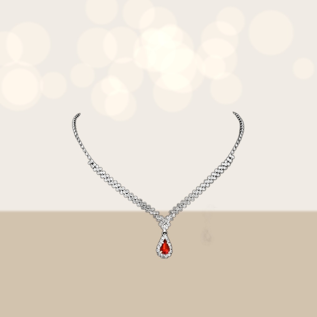 Rhinestone Necklace and Earring Set