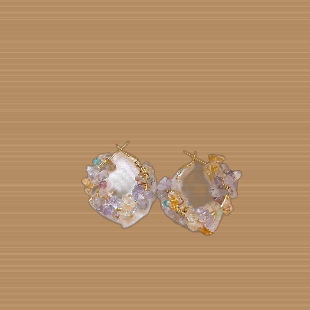 Resin Rhinestone Earrings