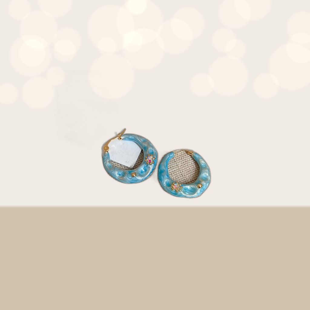 Resin Rhinestone Earrings
