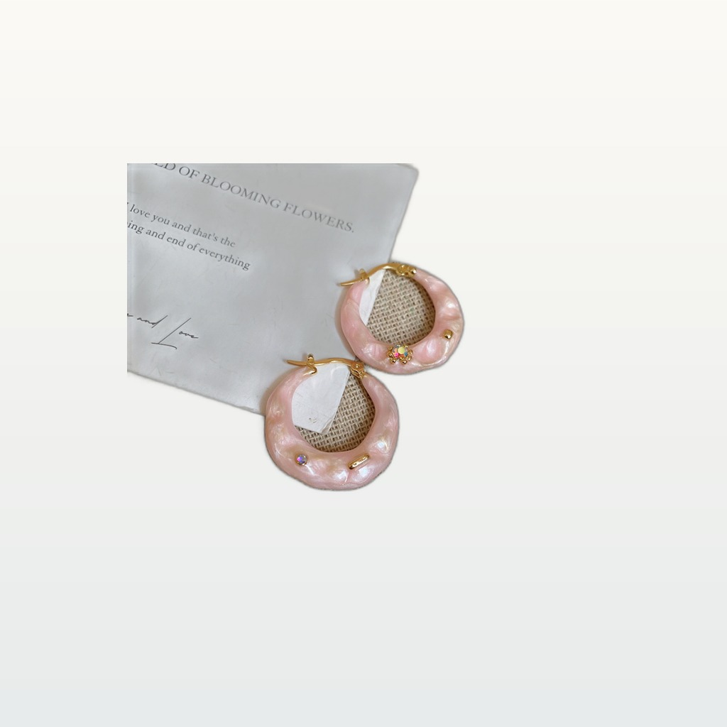 Resin Rhinestone Earrings