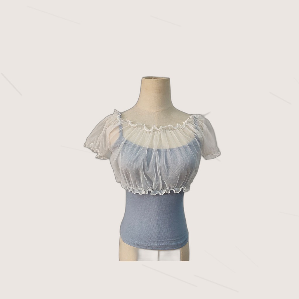 Off-Shoulder Puff-Sleeve Top