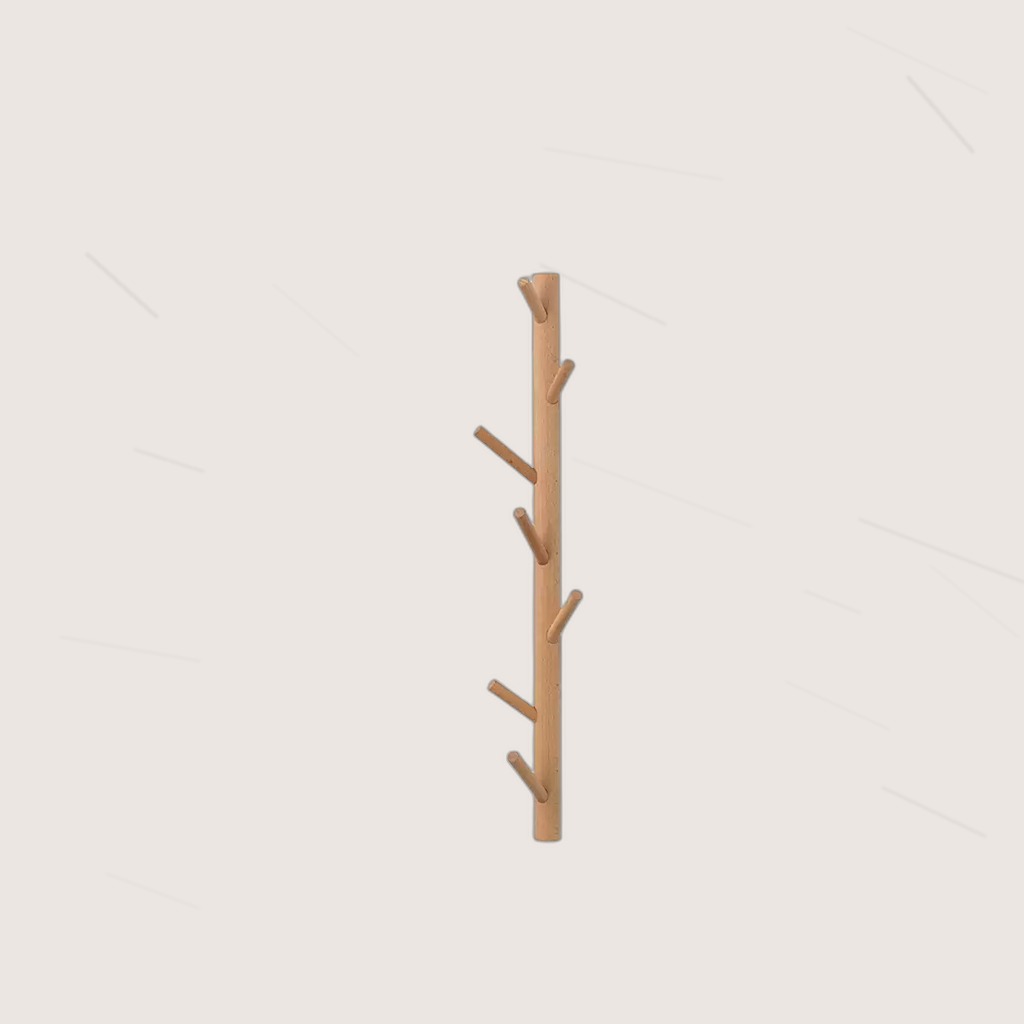Modern Minimalist Wood Hookno Drilling Required
