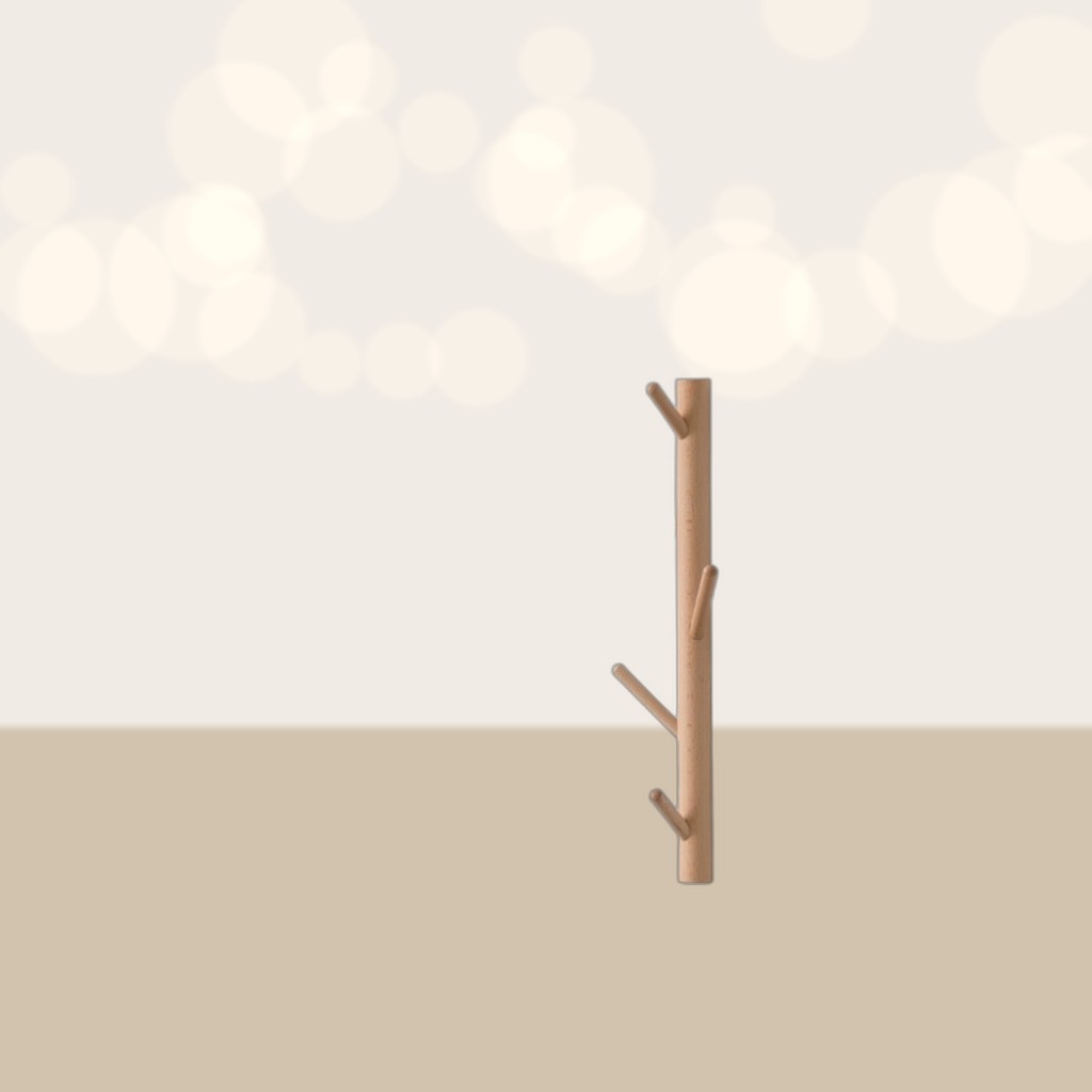 Modern Minimalist Wood Hookno Drilling Required