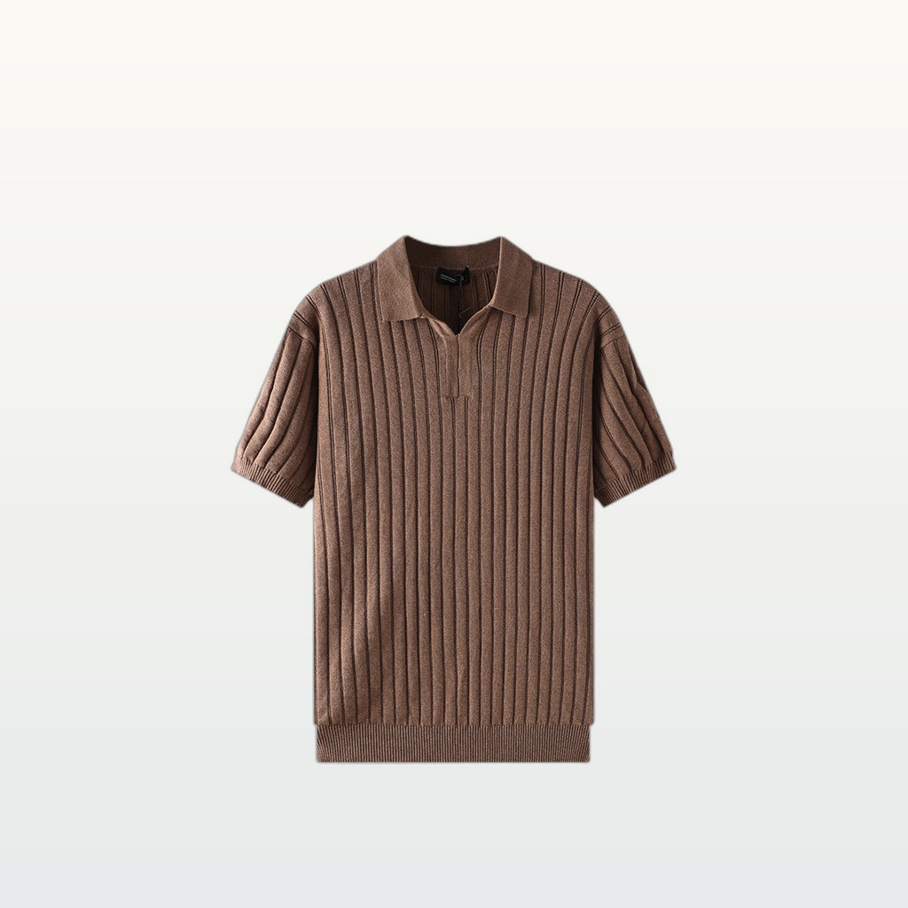 Light-luxury High-end Polo Knit With A Notched Collar And