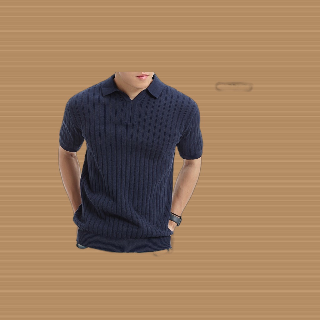 Light-luxury High-end Polo Knit With A Notched Collar And