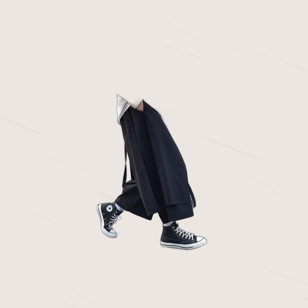 Faux Two-Piece Wide-Leg Pants