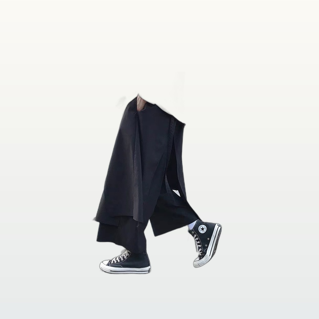 Faux Two-Piece Wide-Leg Pants