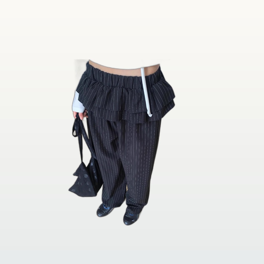 Faux Two-Piece Casual Trousers
