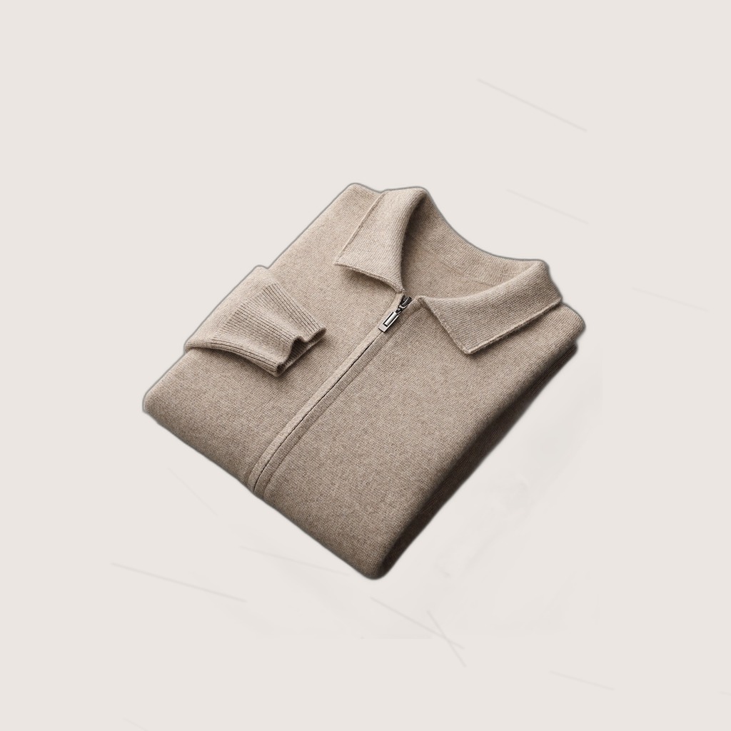 Lapel Pure Wool Sweater With A Thickened Outer Layer