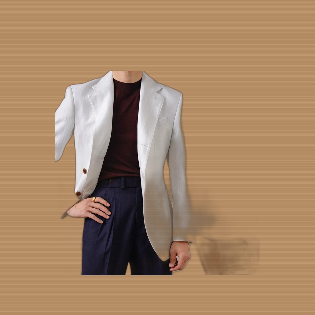 Men's Single-Breasted Commuter Suit Patch-Pocket Casual